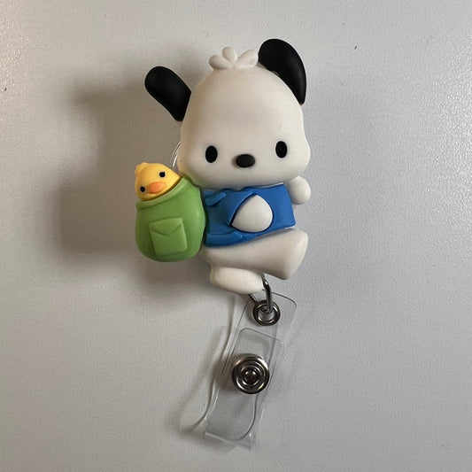 Pochacco Backpack Badge Reel