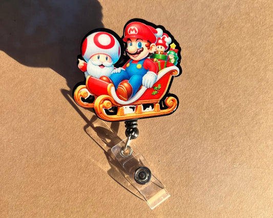 Mario Sleigh Badge Reel