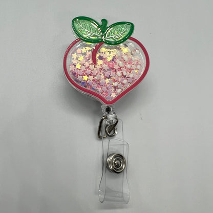 Peach Shaker Badge Reel