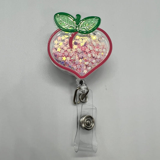 Peach Shaker Badge Reel