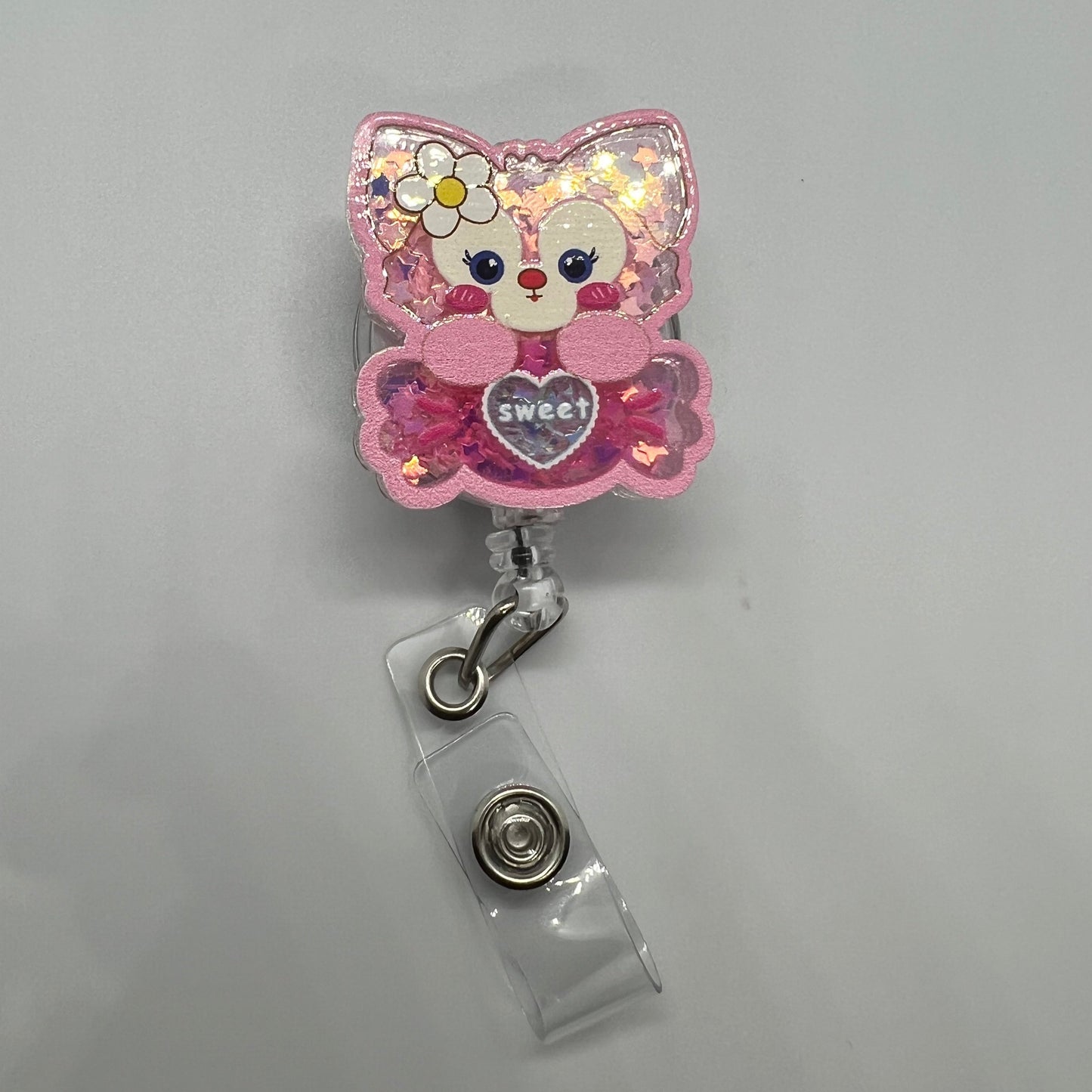 Cute Kitten Shaker Badge Reel