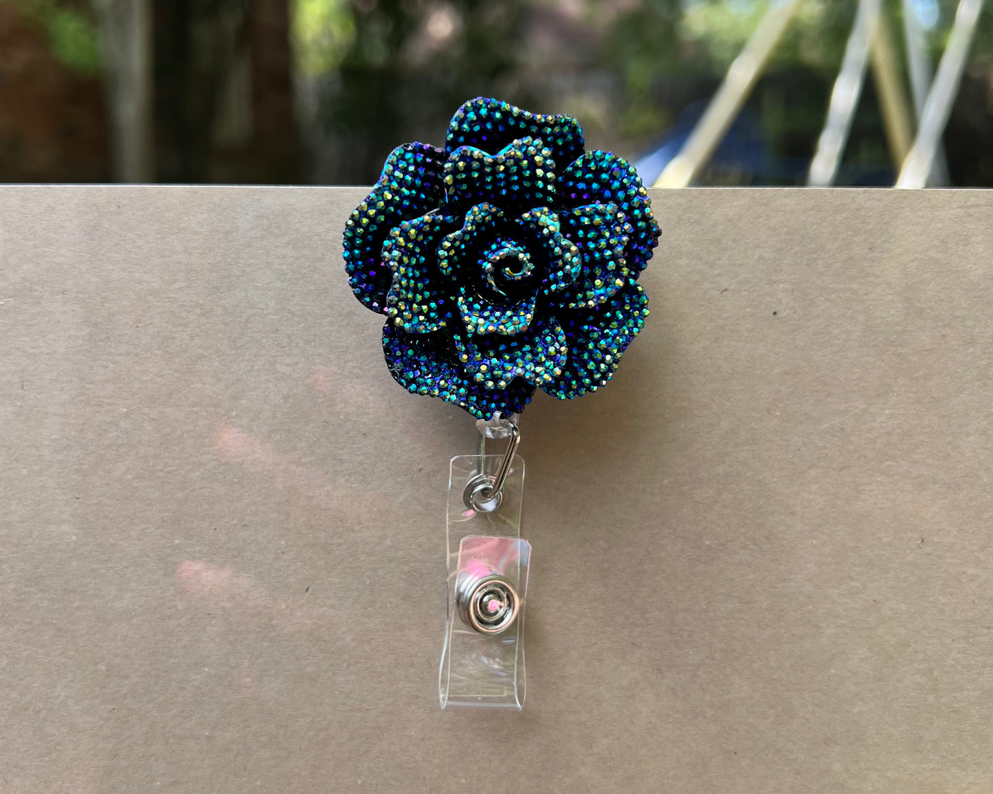 Bling Flower Badge Reel