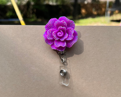 Bling Flower Badge Reel