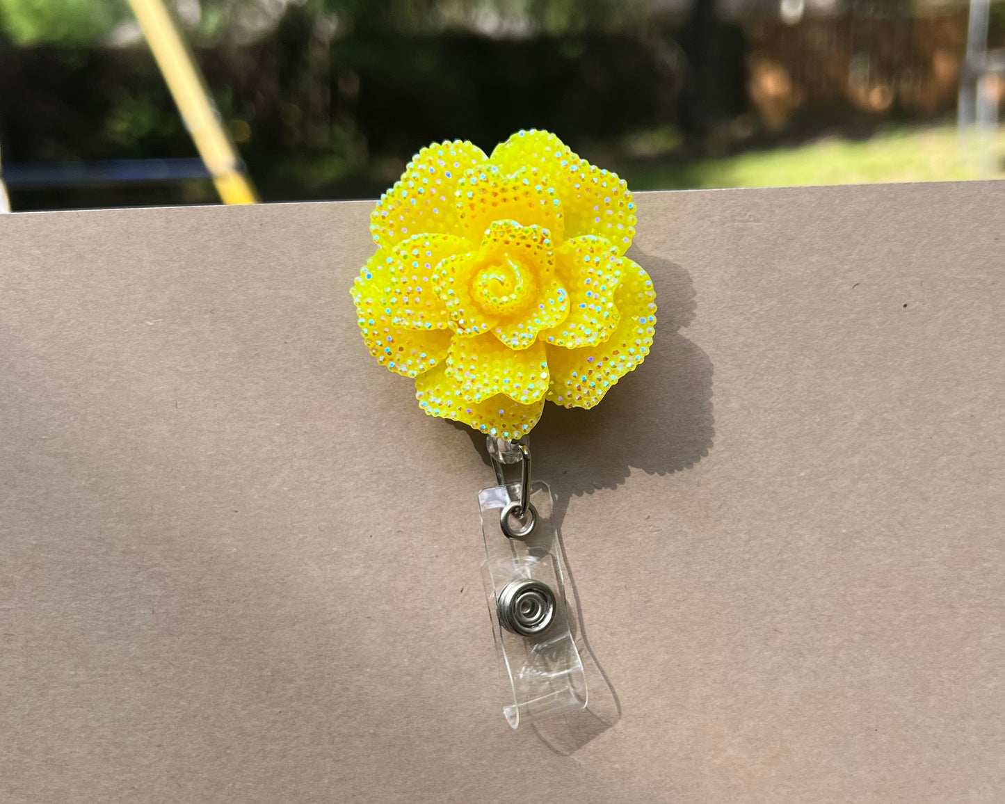 Bling Flower Badge Reel