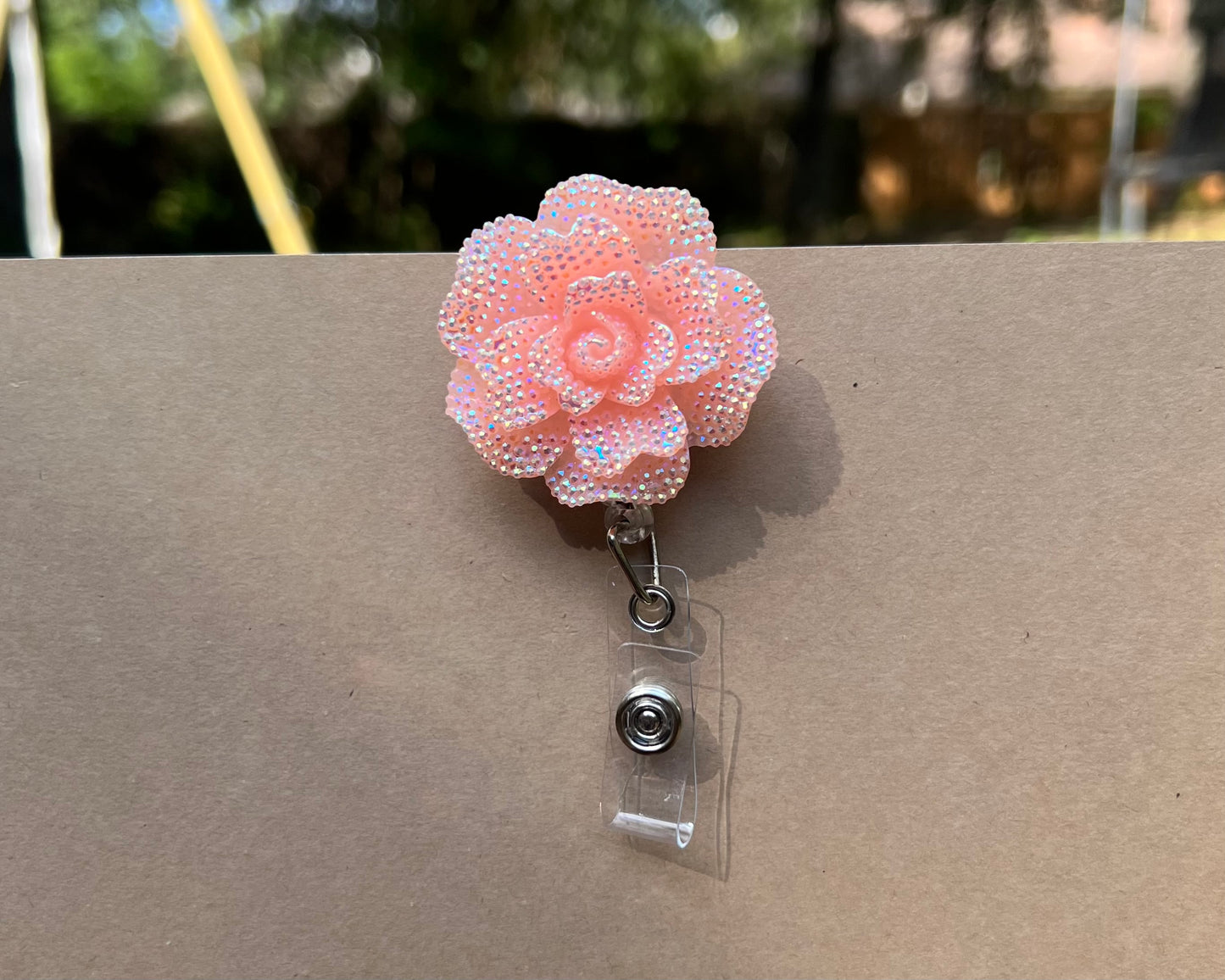 Bling Flower Badge Reel