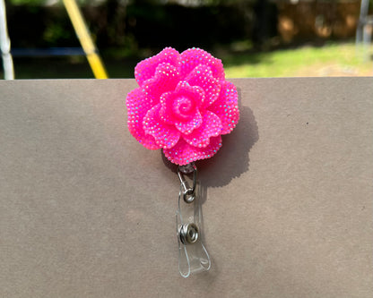 Bling Flower Badge Reel