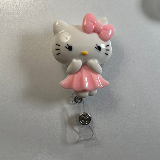 HK Pink Dress Badge Reel