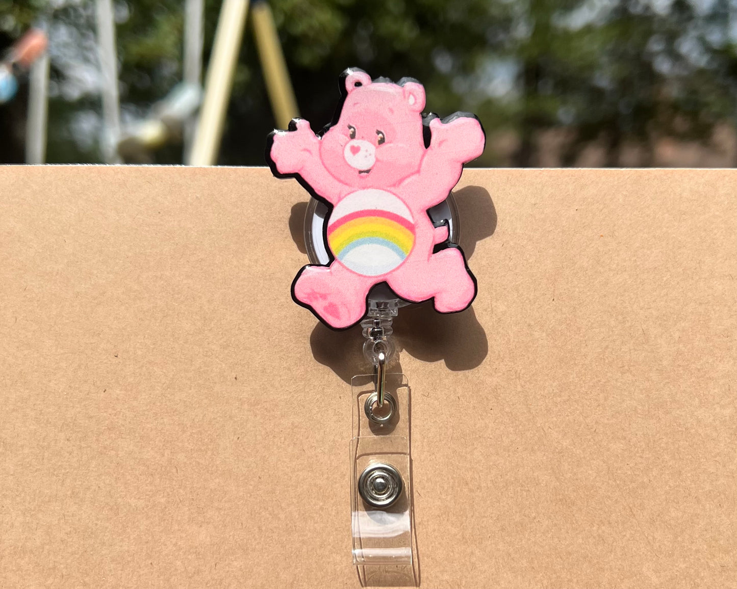 Pink CareBear Badge Reel