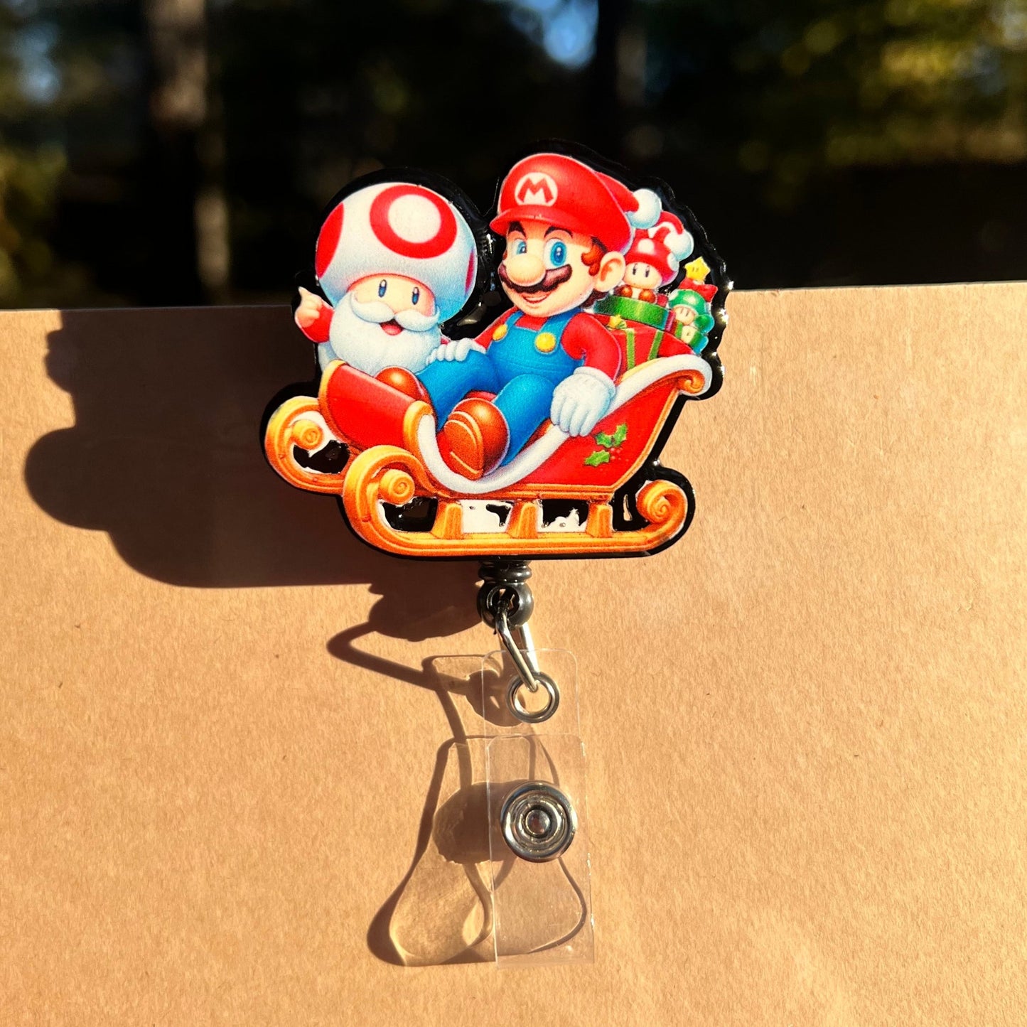 Mario Sleigh Badge Reel