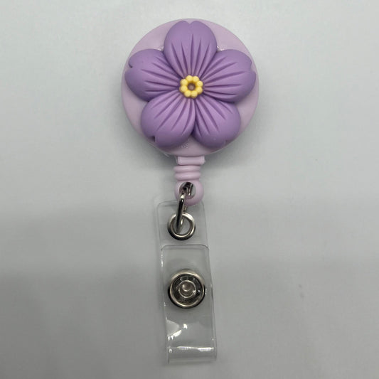 Purple Flower Badge Reel