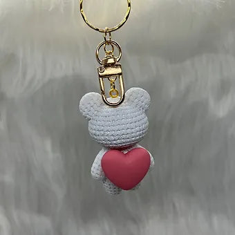 Acrylic Bear w/ Heart Keychain