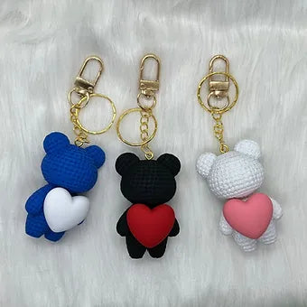 Acrylic Bear w/ Heart Keychain