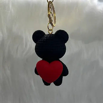 Acrylic Bear w/ Heart Keychain