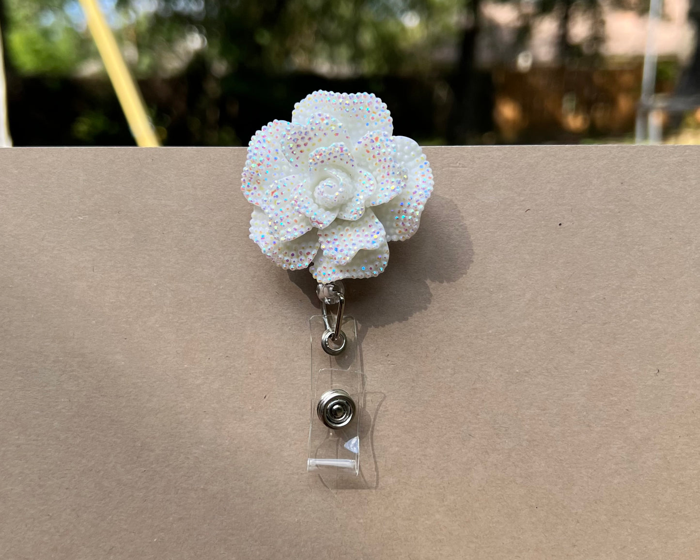 Bling Flower Badge Reel