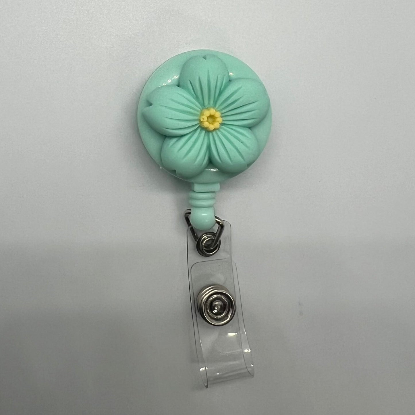 Teal Flower Badge Reel