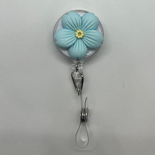 Blue Flower Badge Reel