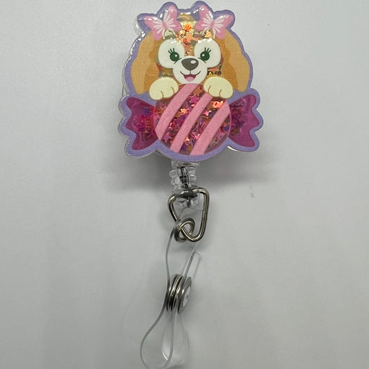 Cute Puppy Shaker Badge Reel