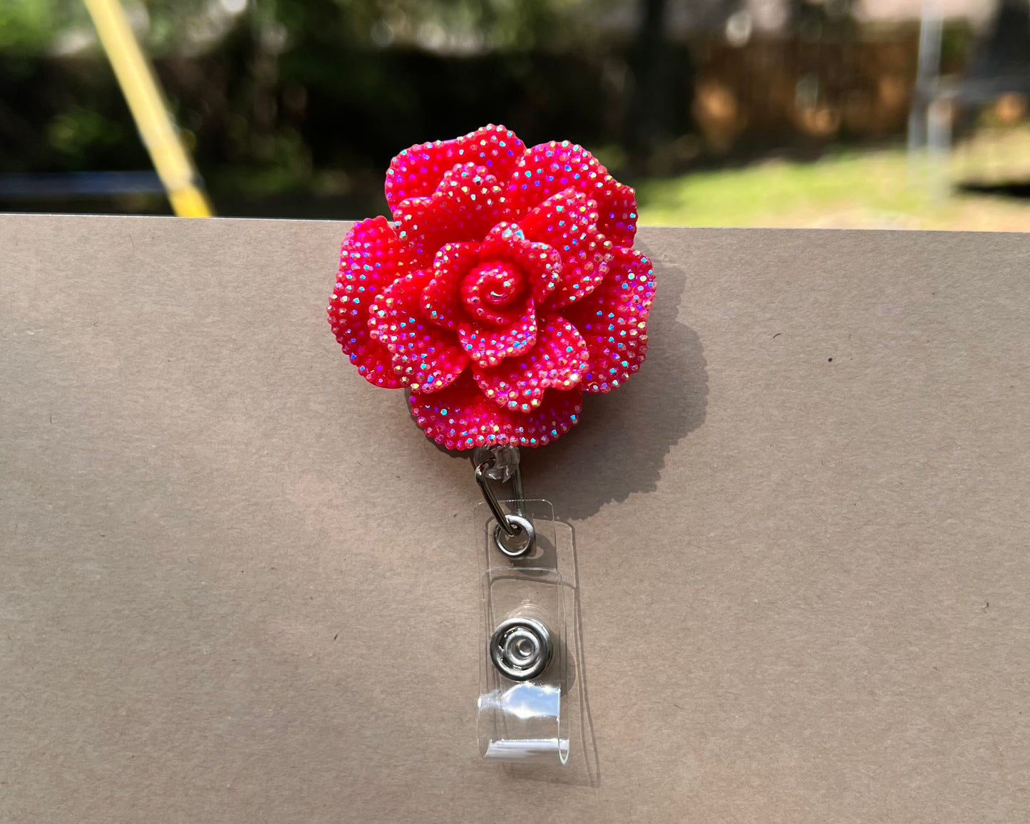 Bling Flower Badge Reel