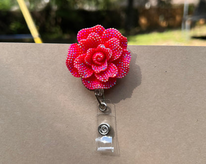 Bling Flower Badge Reel